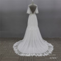 Free Shipping White Scoop Vestidos De Novia Floor Length A Line Long Sleeve Lace Wedding Dresses